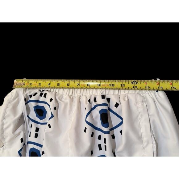 White Evil Eye Joggers Witchy Boho Whimsygoth Streetwear Festival Pants XL - Picture 8 of 12